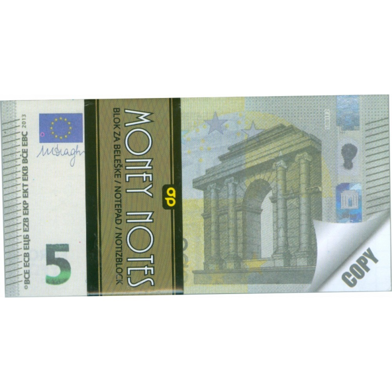 Unipap - Μπλοκ Σημειώσεων Money Notes 5€ 70 Φύλλων 4-24-70