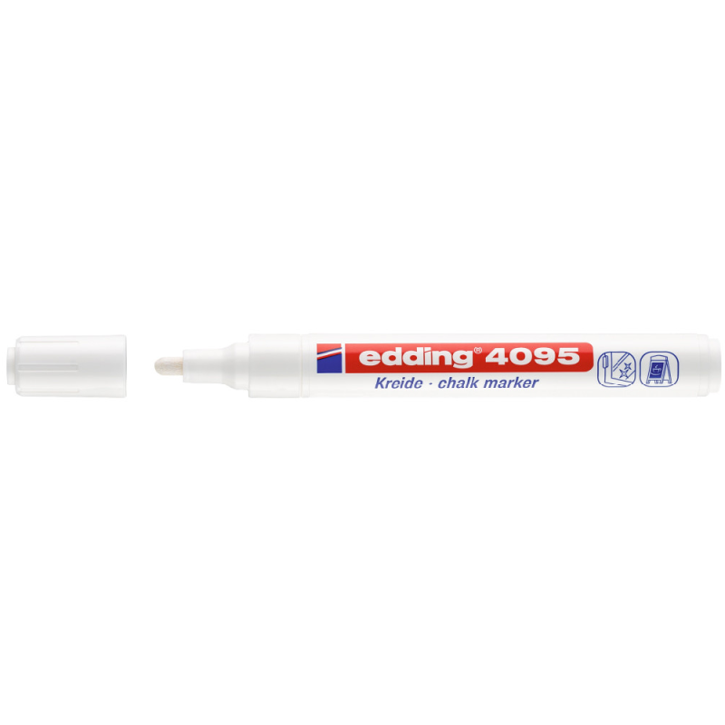 Edding – Μαρκαδόρος Κιμωλίας 4095, Λευκό 4095049