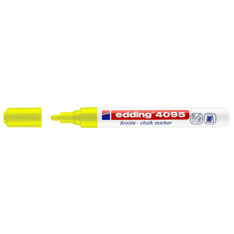 Edding – Μαρκαδόρος Κιμωλίας 4095, Neon Κίτρινο 4095065