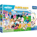 Trefl - Puzzle Super Maxi Double-Sided, Mickey At The Fairground 24 Pcs 41005