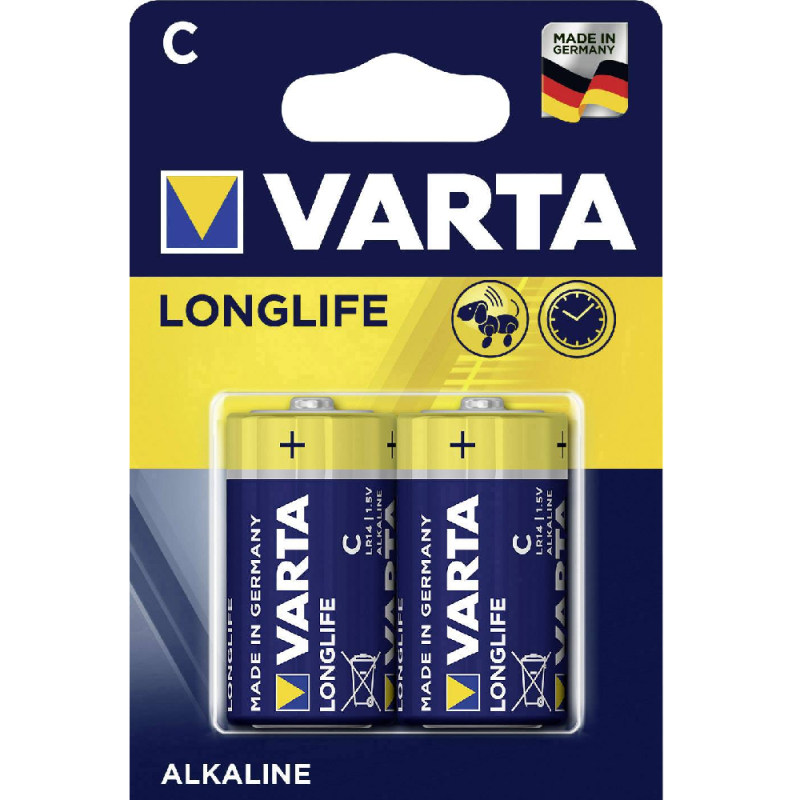 Varta - Αλκαλικές Μπαταρίες Long Life C 1.5V Σετ 2 Τεμ 4114
