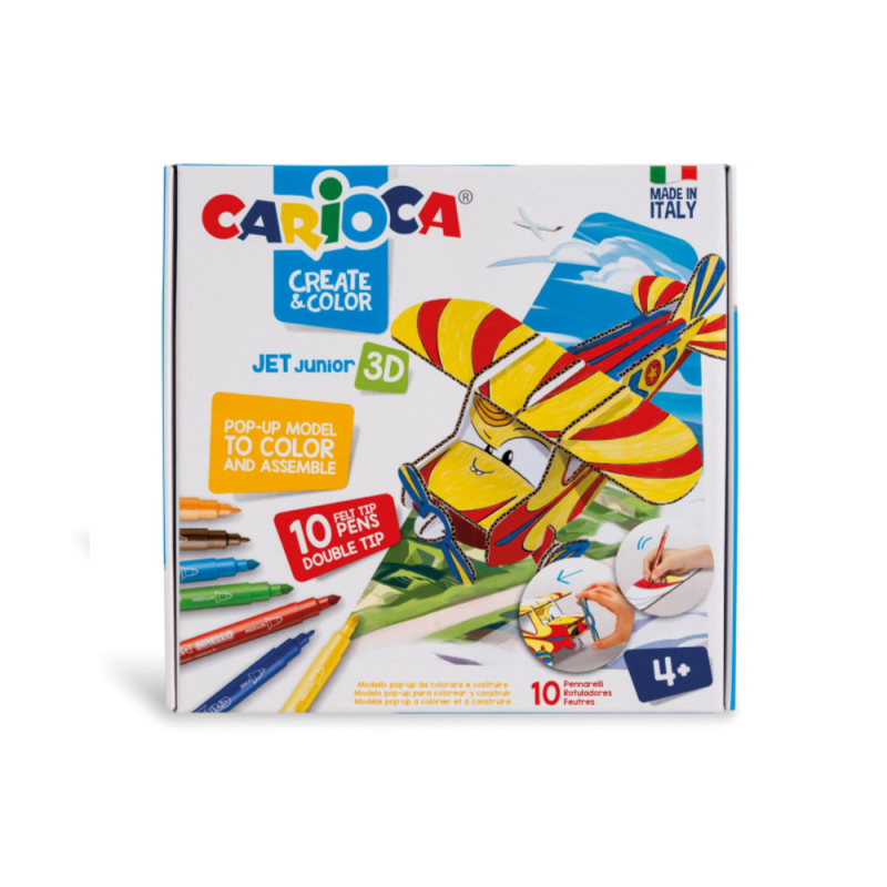 Carioca - Σετ Μαρκαδόροι Ζωγραφικής 3D, Create & Color, Jet Junior 42904