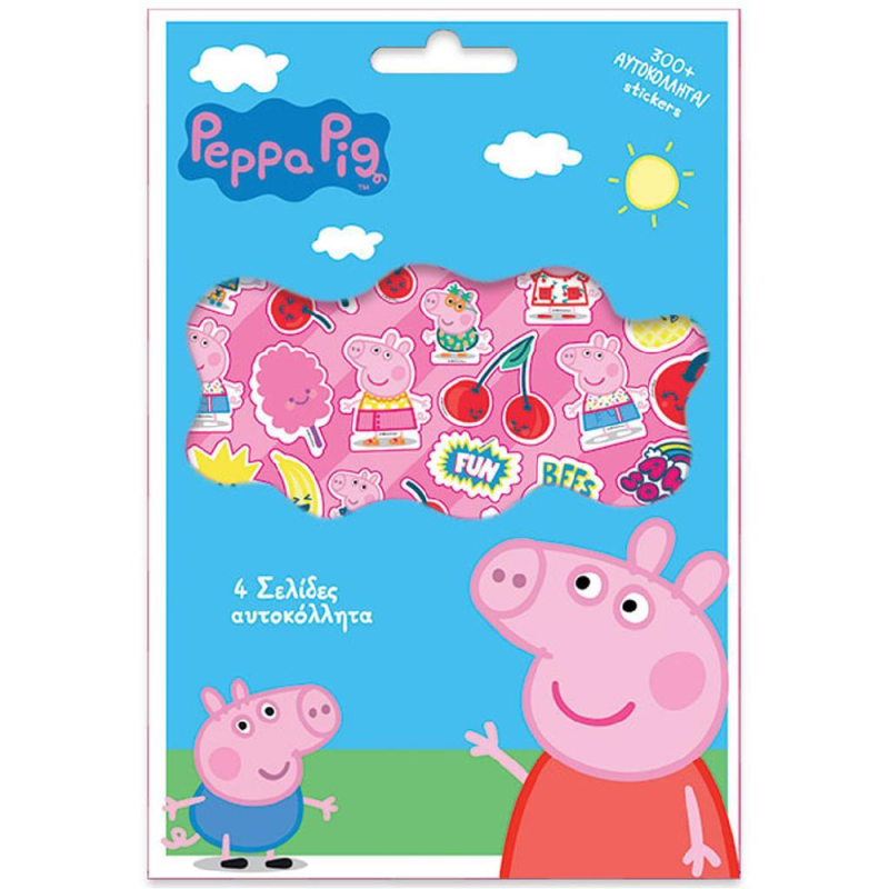 Diakakis - Αυτοκόλλητα Peppa Pig, Μπλόκ 300 Τμχ 482638