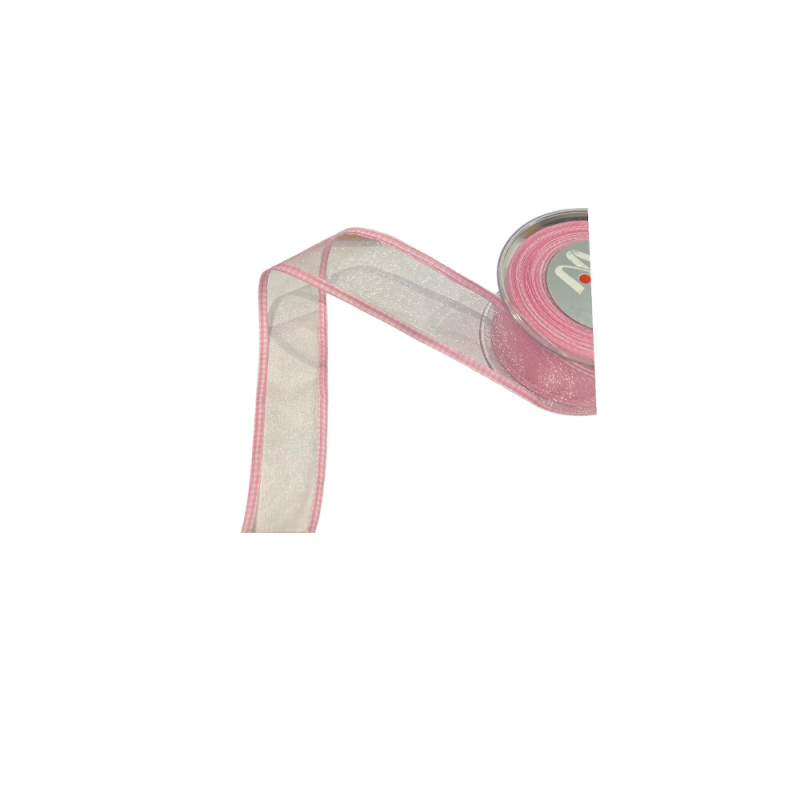 Markas - Κορδέλα Οργαντέ Με Γαζί, 38mmX9M Light Pink 48363