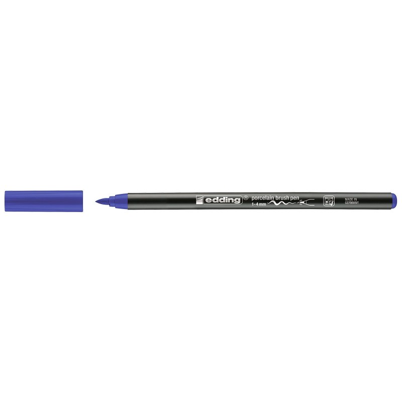 Edding - Μαρκαδοράκι Πορσελάνης Brushpen 4200 1-4mm Blue 4200-3