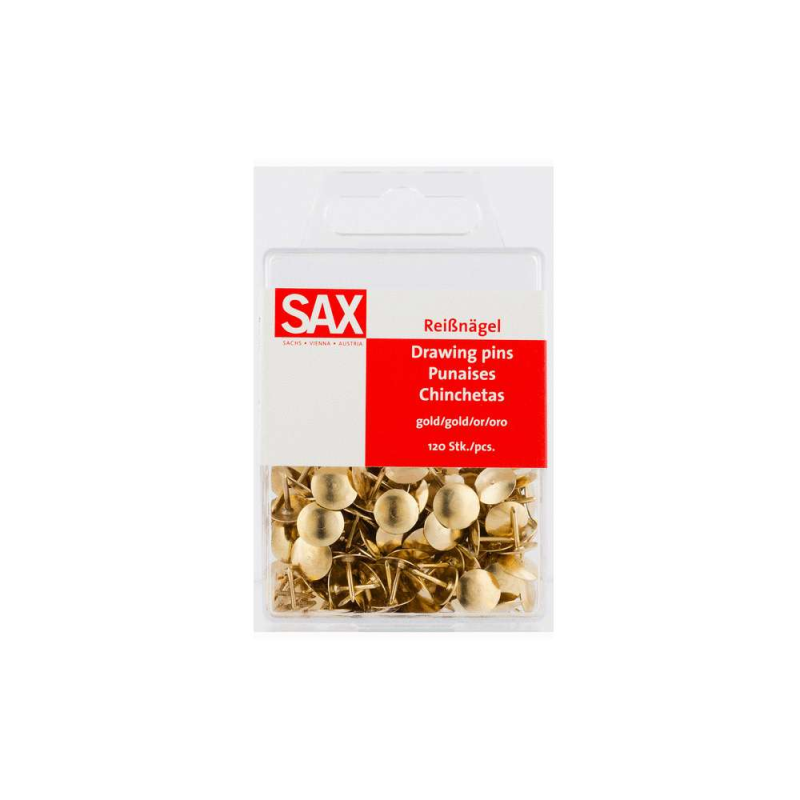 Sax - Πινέζες Σε Κουτί 80 Τεμαχίων, Χρυσές 5-813-01