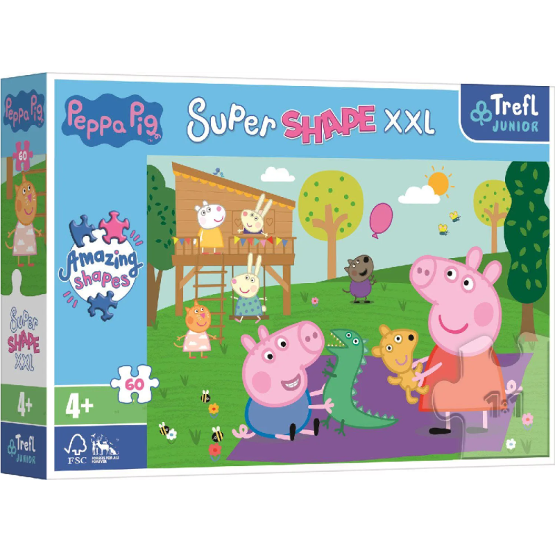 Trefl - Puzzle Super Shape XL, Playing With My Little Brother 60 Pcs 50011