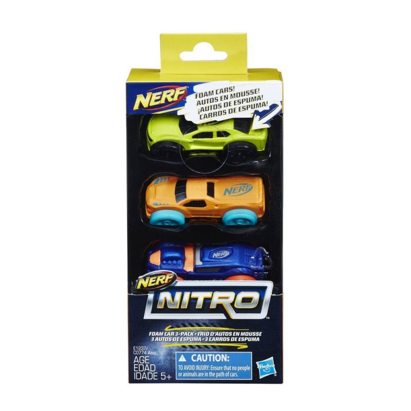 Hasbro - Nerf Nitro Foam Car Pack Of 3 E1237 (C0774)