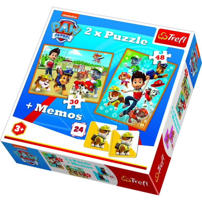 Trefl - Puzzle Παιδικά - 2 In 1 - Paw Patrol 30/48 Pcs + Memos 90790