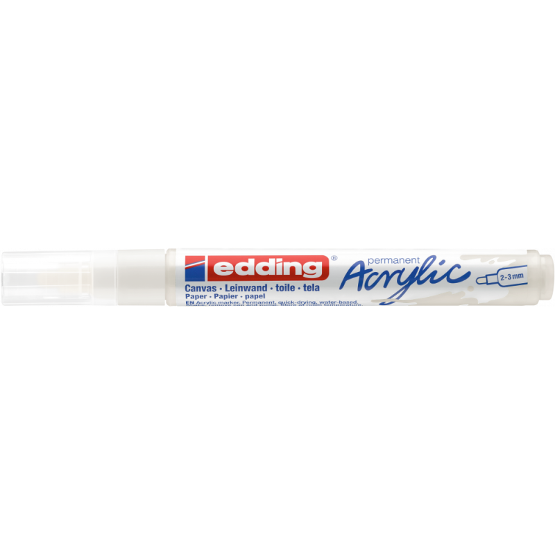 Edding – Ακρυλικός Μαρκαδόρος 5100, 2-3mm Traffic White (922) 5100-922
