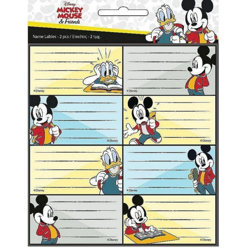 Gim - Ετικέτες Αυτοκόλλητες Τετραδίων, Mickey Mouse & Friends 16 Τμχ 773-00146