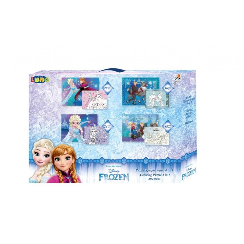 Luna – Puzzle Χρωματισμού – Frozen 4 In 1 20/24/36/48 Pcs 562086
