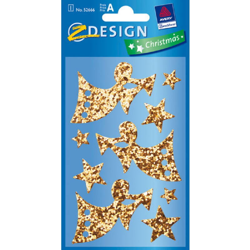 ZDesign - Αυτοκολλητάκια Glittery, Gold Angels 52666