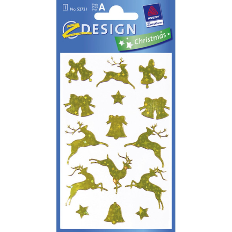 ZDesign - Αυτοκολλητάκια Effect Foil, Gold Deer & Ornament 52721