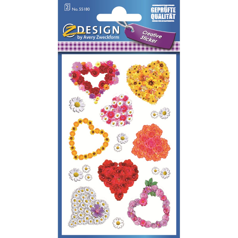 ZDesign - Αυτοκολλητάκια, Flower Hearts 55180
