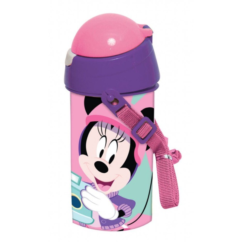 Gim - Παγούρι Πλαστικό Με Καλαμάκι, Minnie 500 ML 553-31209