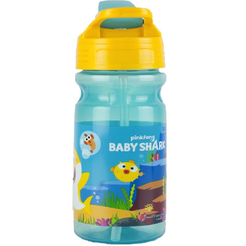 Gim - Παγούρι Πλαστικό Με Καλαμάκι, Baby Shark 550 ML 555-59203
