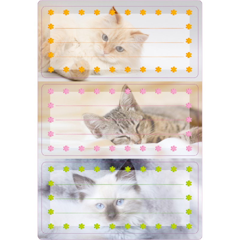 Herma - Ετικέτες Αυτοκόλλητες Τετραδίων, Cats Glittery 6 Τμχ 5569