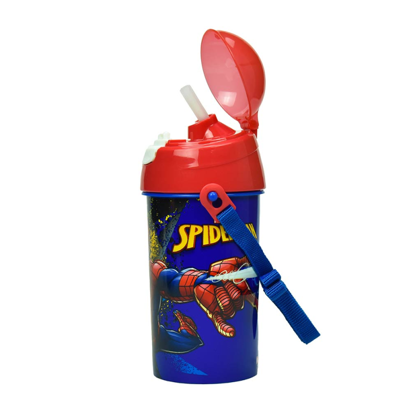 Gim - Παγούρι Πλαστικό Spiderman, Blue Net 500ml 557-13209