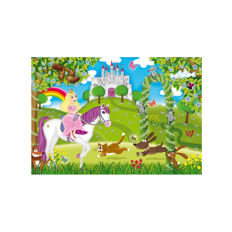 Schmidt Spiele - Puzzle 3 in 1 Princess In The Castle Garden 48/48/48 Pcs 56225