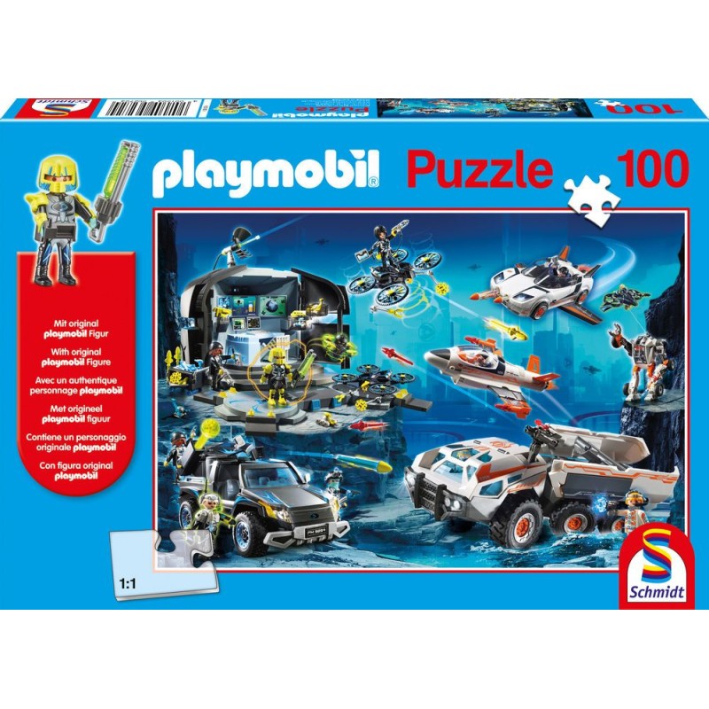 Schmidt Spiele – Puzzle Playmobil Top Agents 100 Pcs 56272
