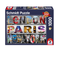Schmidt Spiele – Puzzle  London, Paris, New York 1000 Pcs 58348