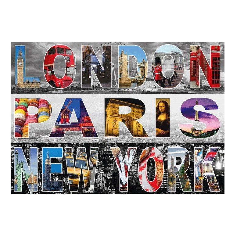 Schmidt Spiele – Puzzle  London, Paris, New York 1000 Pcs 58348