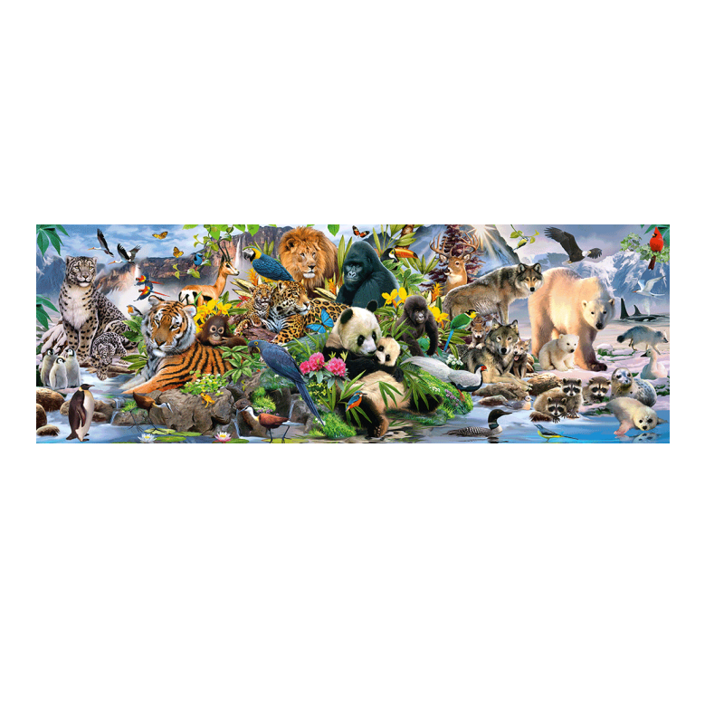 Schmidt Spiele – Puzzle Panorama Colorful Animal Kingdom 1000 Pcs 58384