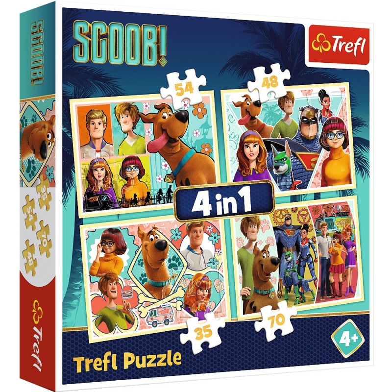 Trefl – Puzzle 4 in 1 Scooby Doo 35/48/54/70 Pcs 34340