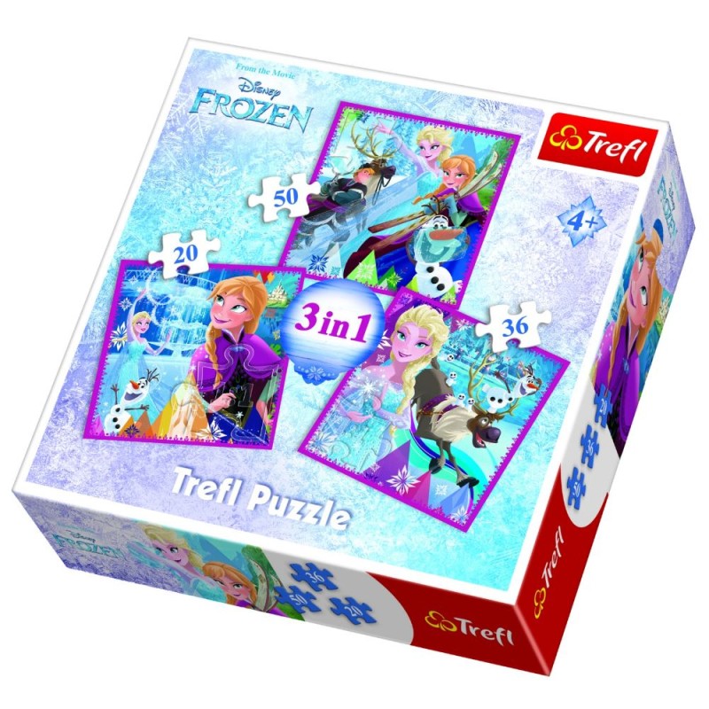 Trefl - Puzzle 3 in 1 Frozen Winter Magic 20/36/50 Pcs 34832