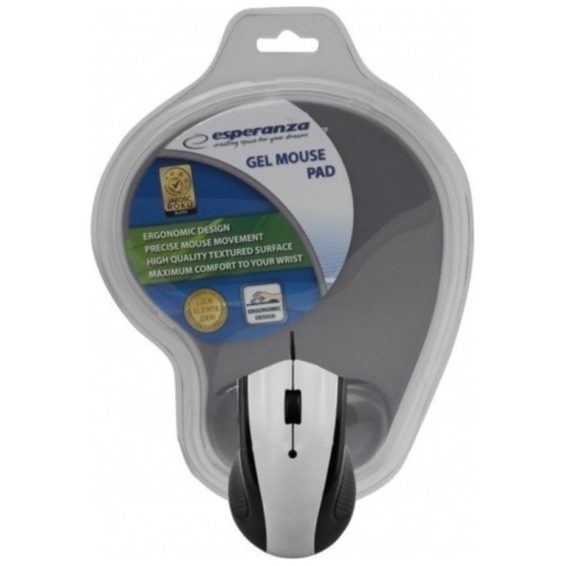 Esperanza - Ενσύρματο Ποντίκι Και Mousepad Gel USB Grey EM-125E