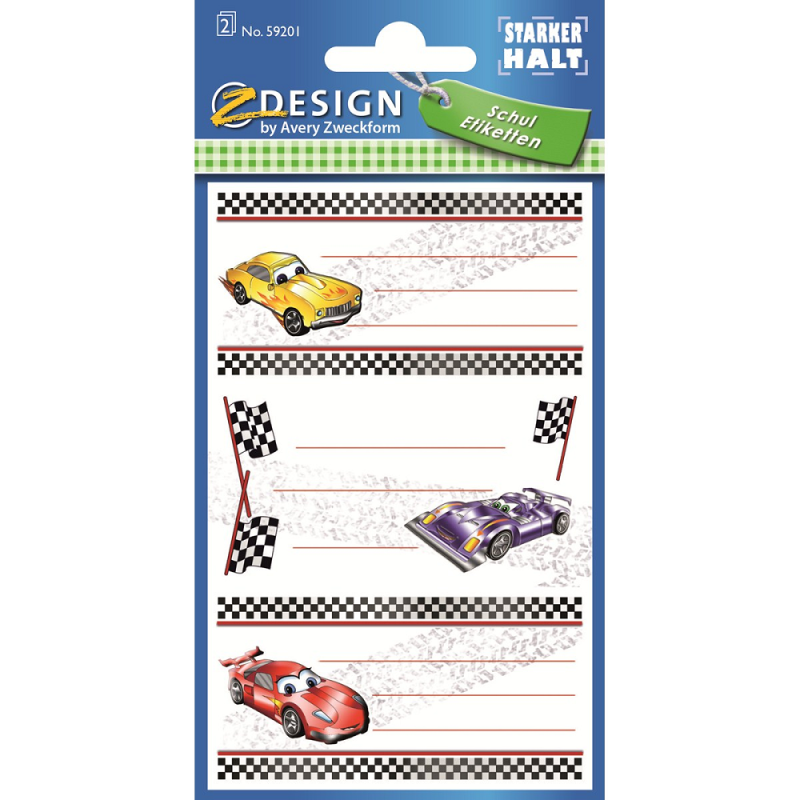 ZDesign - Ετικέτες Αυτοκόλλητες Τετραδίων, Cars 6 Τμχ 59201