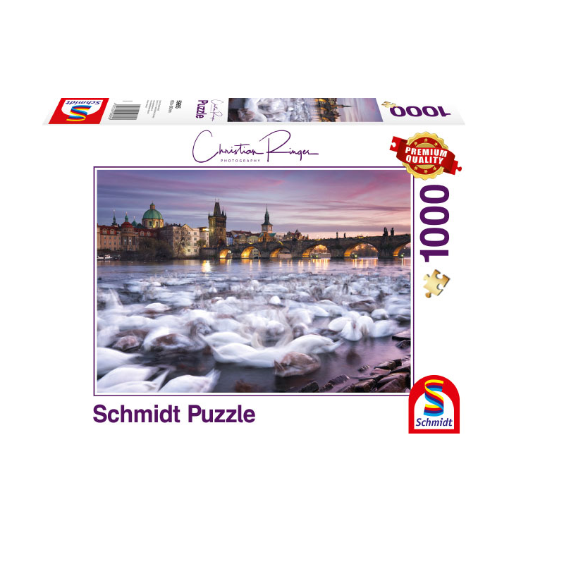 Schmidt Spiele – Puzzle Prague - Swans 1000 Pcs 59695