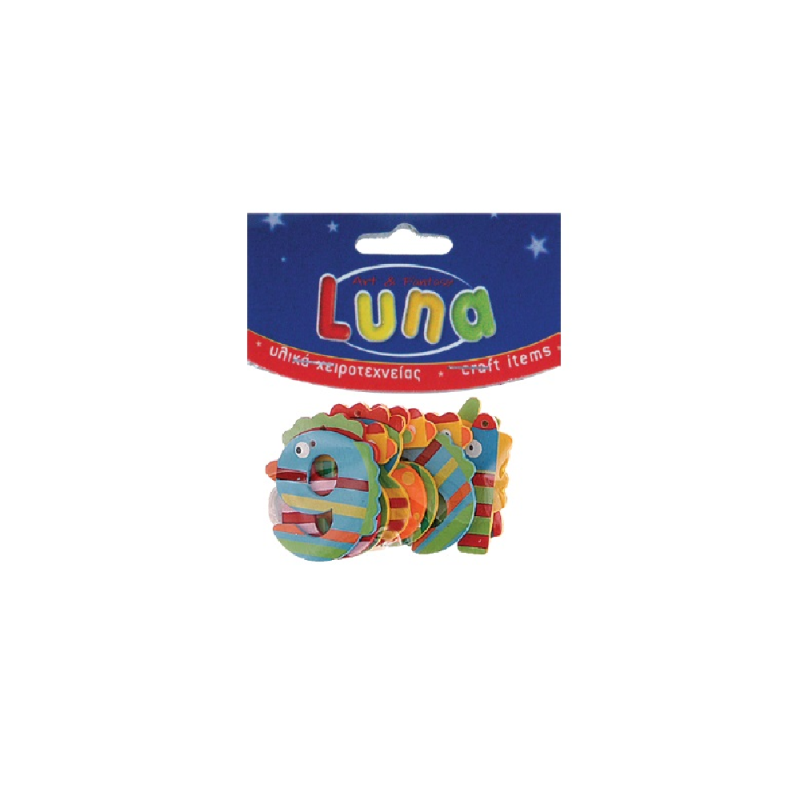 Luna - Ξύλινοι Αριθμοί Ζωάκια Σετ 10 Τεμαχίων 601322