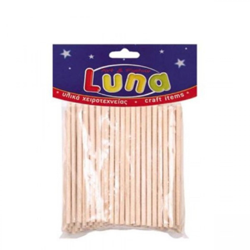Luna - Ξυλάκια Κυλινδρικά Φυσικά 4x100mm 100 Τεμ 601651