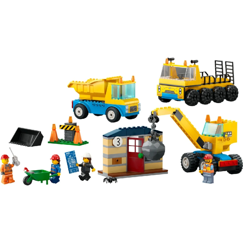 Lego City - Construction Trucks And Wrecking Ball Crane 60391