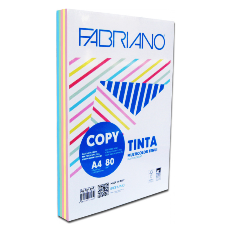 Fabriano - Χαρτί Εκτύπωσης Tinta, Mix Παλ A4 80gr 250 Φύλλα (1 Δεσμίδα) 62521297