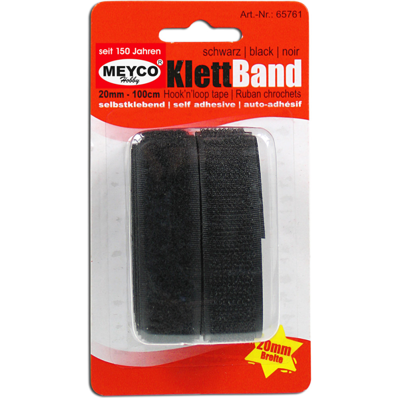 Meyco - Ταινία Velcro Μαύρη 20mm x 1m 65761