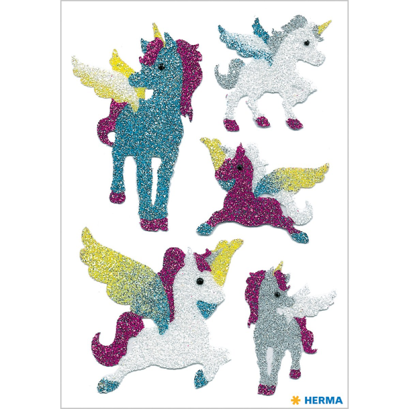 Herma - Αυτοκολλητάκια Glittery, Unicorns  6667