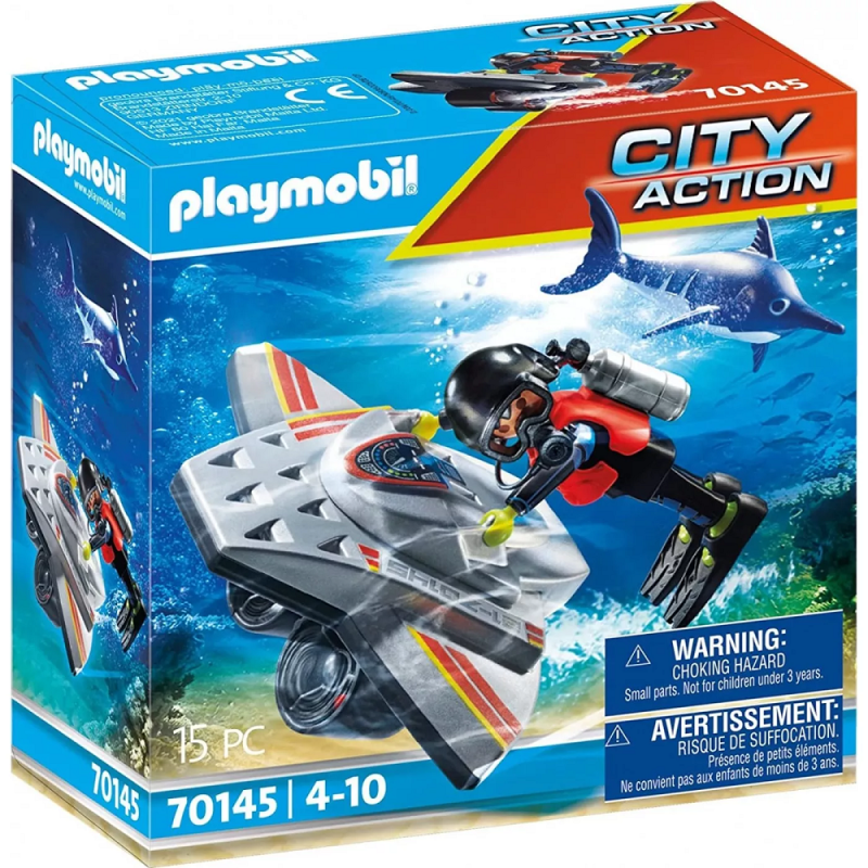 Playmobil City Action - Επιχείρηση Διάσωσης Με Καταδυτικό Scooter 70145