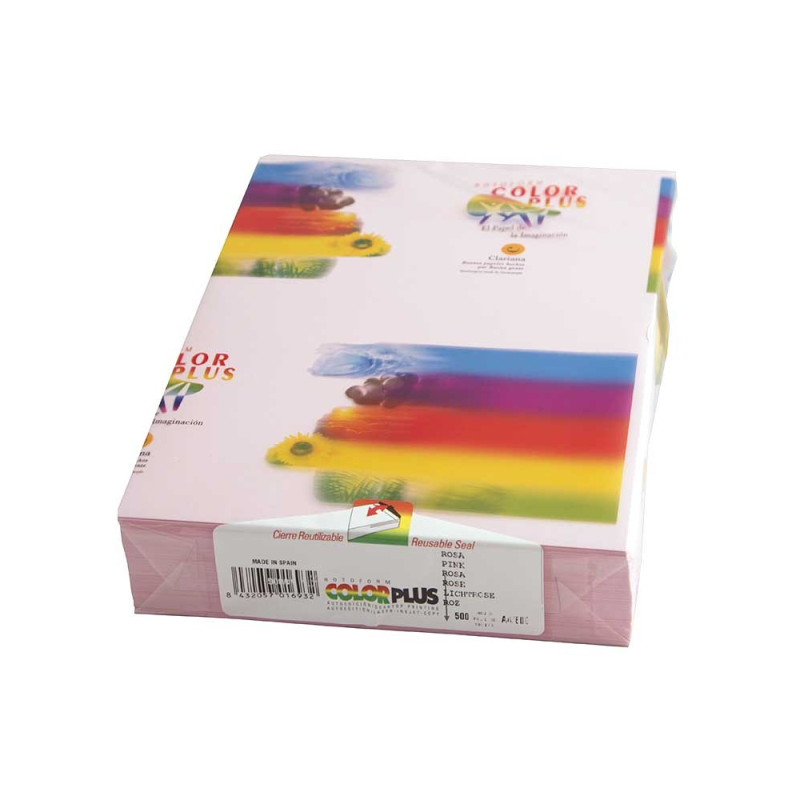 Color Plus - Χαρτί Εκτύπωσης Χρωματιστό, Pink A4 80gr 500 Φύλλα (1 Δεσμίδα) 701693
