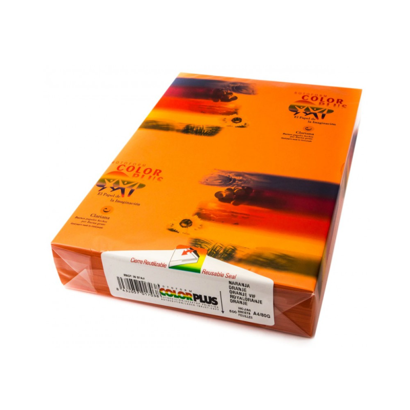 Color Plus - Χαρτί Εκτύπωσης Χρωματιστό, Orange A4 80gr 500 Φύλλα (1 Δεσμίδα) 701703