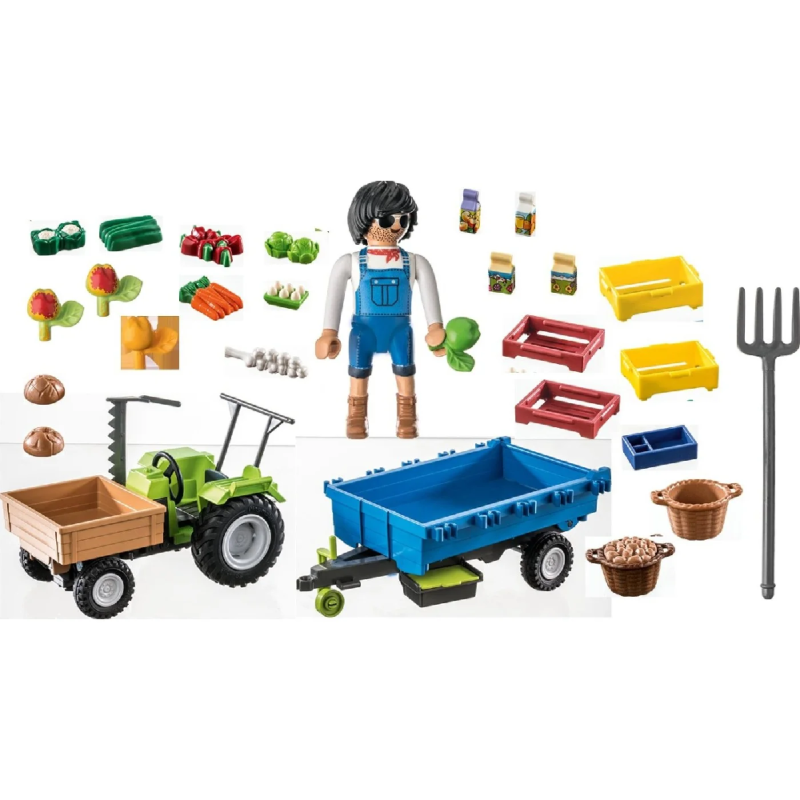 Playmobil Country - Αγροτικό Τρακτέρ Με Καρότσα 71249