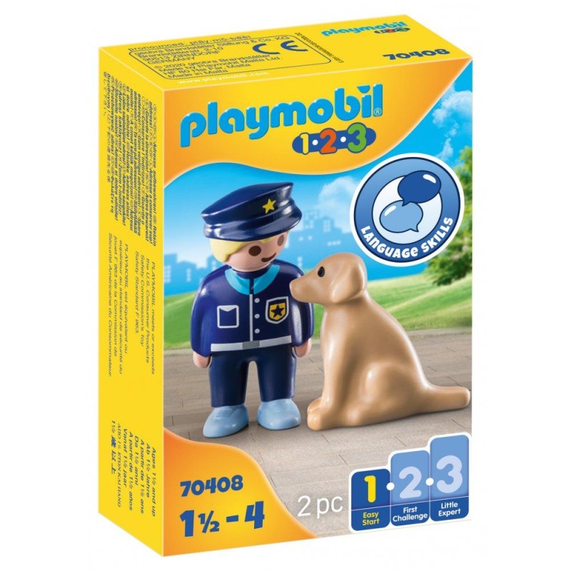 Playmobil 1.2.3 - Αστυνομικός Με Εκπαιδευμένο Σκύλο 70408