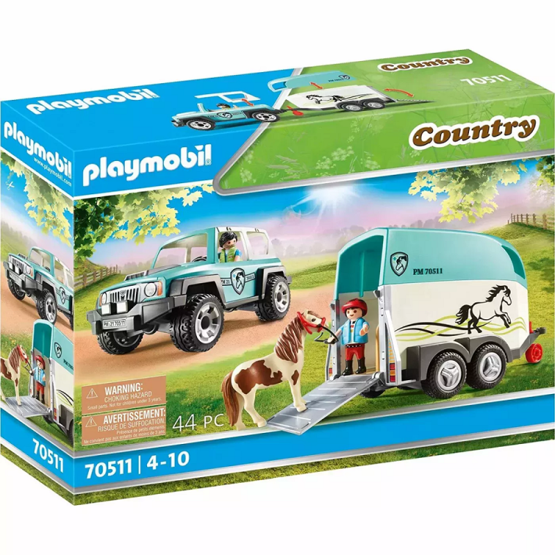 Playmobil Country - Όχημα Με Τρέιλερ Μεταφοράς Πόνυ 70511