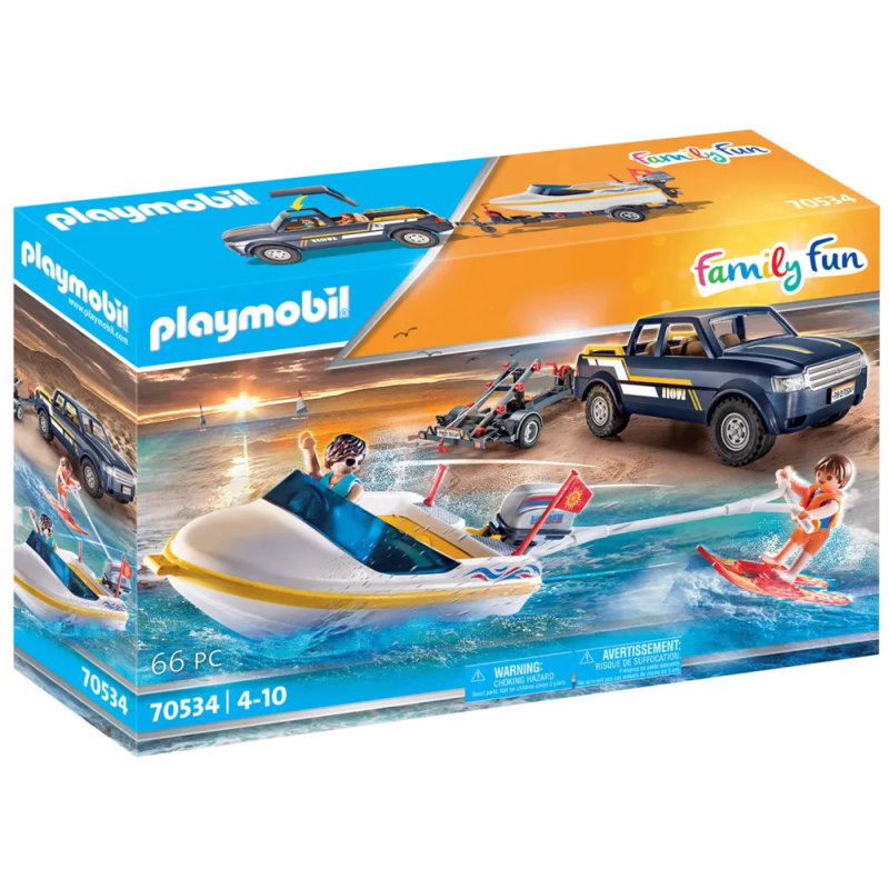 Playmobil Family Fun - Φορτηγάκι Με Τρέιλερ Και Ταχύπλοο 70534