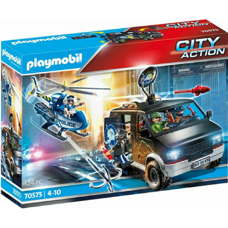 Playmobil City Action -  Αστυνομικό Ελικόπτερο & Ληστές Με Βαν 70575