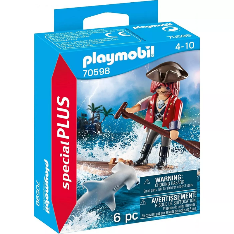 Playmobil Special Plus - Πειρατής Με Σχεδία Και Σφυροκέφαλος Καρχαρίας 70598