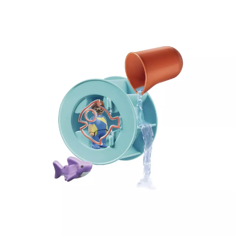 Playmobil 1.2.3 - Aqua Water Wheel Νερόμυλος Με Καρχαριάκι 70636