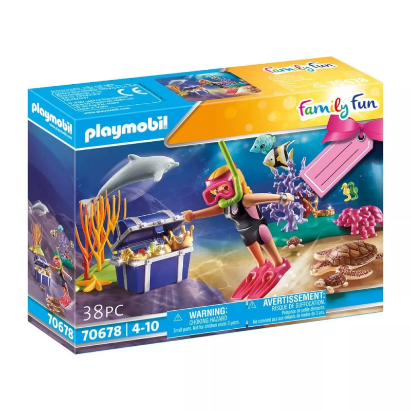Playmobil Family Fun - Gift Set, Δύτρια Με Σεντούκι Θησαυρού 70678